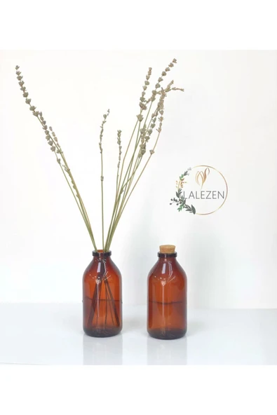 LALEZEN 2 Adet Amber Kahverengi Mini Cam Vazo 250ml. ( Tıpasız) ürün görseli 1