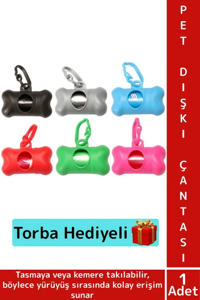 Evcil Hayvan Tasma Kemer Asılabilir Pratik Kedi Köpek Hijyenik Dışkı Poşet Çanta 15'li Poşet Hediye ürün görseli 1
