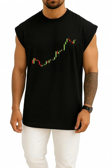 Oversize Forex Trading Backdrop Template Göğüs Tasarımlı Atlet - Resim 9