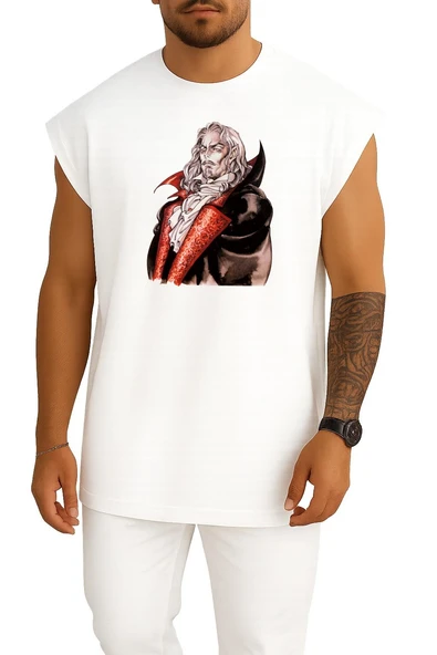 Oversize Count Dracula İllustration, Castlevania Göğüs Tasarımlı Atlet ürün görseli 1