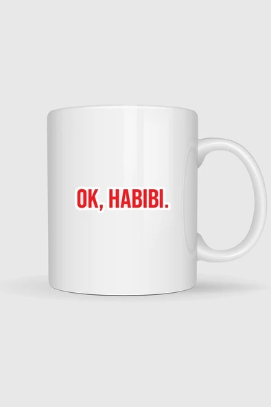 Ok Habibi Tasarımlı Kupa Bardak ürün görseli 1