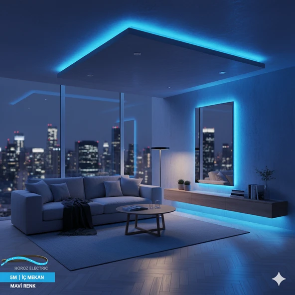 HOROZ ELECTRIC 5 Metre İç Mekan Şerit LED MAVİ ürün görseli 1