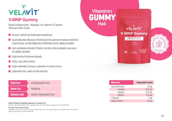 Velavit V-MNP Gummy 60 Gummies - Resim 2