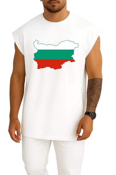 Oversize Flag Of Bulgaria Map Collection Göğüs Tasarımlı Atlet ürün görseli 1