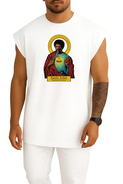 Oversize Saint Jules Shepherd Of The Weak Göğüs Tasarımlı Atlet ürün görseli 1