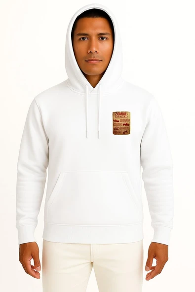 Kapüşonlu The Zombie Survival Guide Poster Cep ve Sırt Tasarımlı Unisex Sweatshirt ürün görseli 1