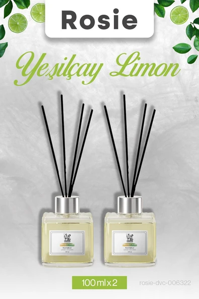 2 Adet Yeşilçay Limon Rosie Çubuklu Oda Kokusu 100 ml ürün görseli 1