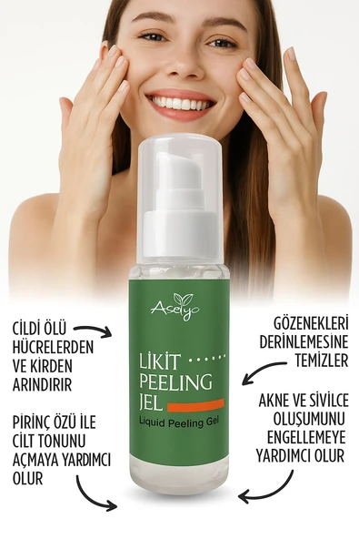 ASELYA LİKİT PEELİNG JEL 100 ML – CİLT ARINDIRICI VE GÖZENEK TEMİZLEYİCİ JEL ürün görseli 1