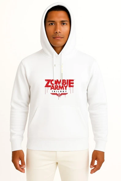 Kapüşonlu Zombie Army Trilogy Sniper Elite Göğüs Tasarımlı Unisex Sweatshirt ürün görseli 1