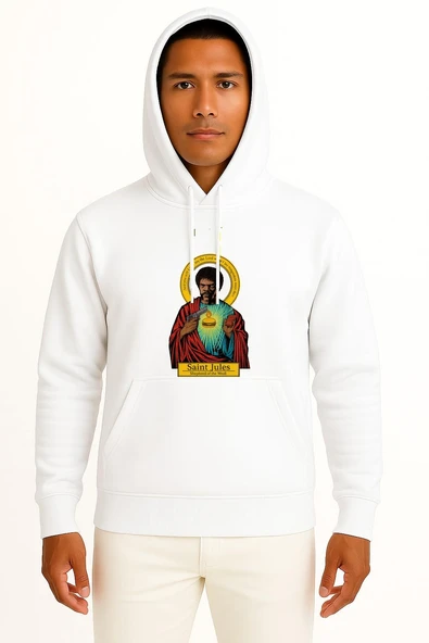 Kapüşonlu Saint Jules Shepherd Of The Weak Göğüs Tasarımlı Unisex Sweatshirt ürün görseli 1