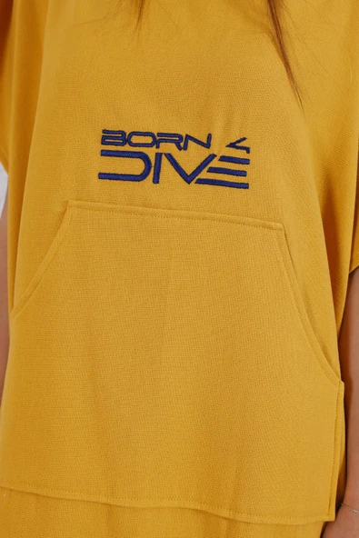 Mustard Surf Poncho - Resim 3