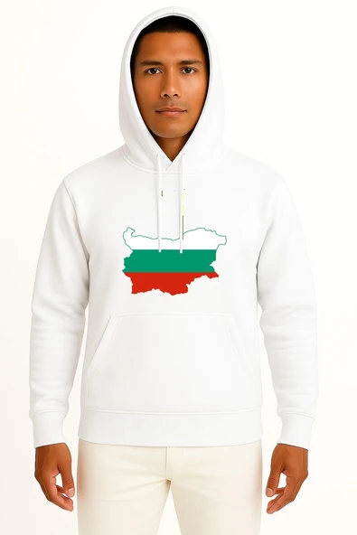 Kapüşonlu Flag Of Bulgaria Map Collection Göğüs Tasarımlı Unisex Sweatshirt ürün görseli 1