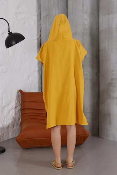 Mustard Surf Poncho - Resim 2