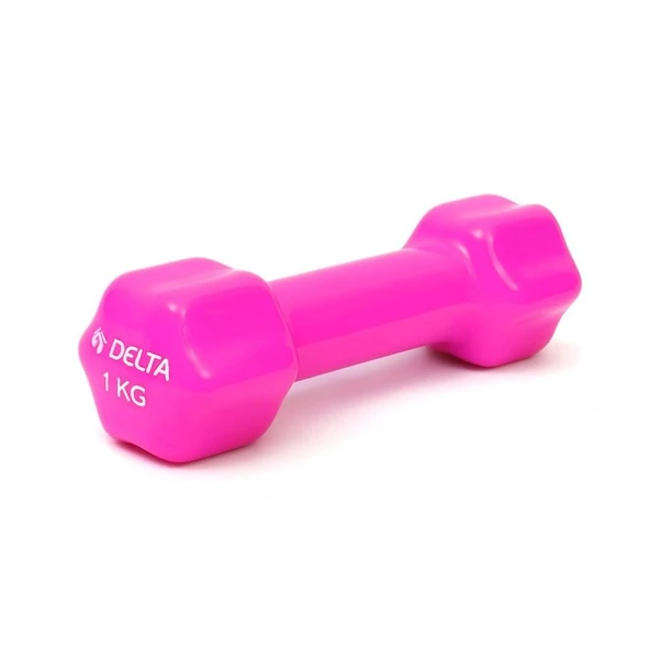 Delta 1 Kg x 1 Adet Deluxe Pvc Kaplama Fuşya Demir Dambıl ürün görseli 1