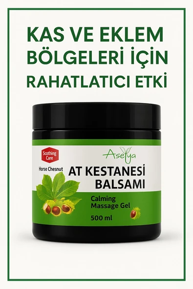 ASELYA AT KESTANESİ BALSAMI 500 ML – KAS VE EKLEM BÖLGELERİ İÇİN RAHATLATICI BİTKİSEL MASAJ JEL ürün görseli 1