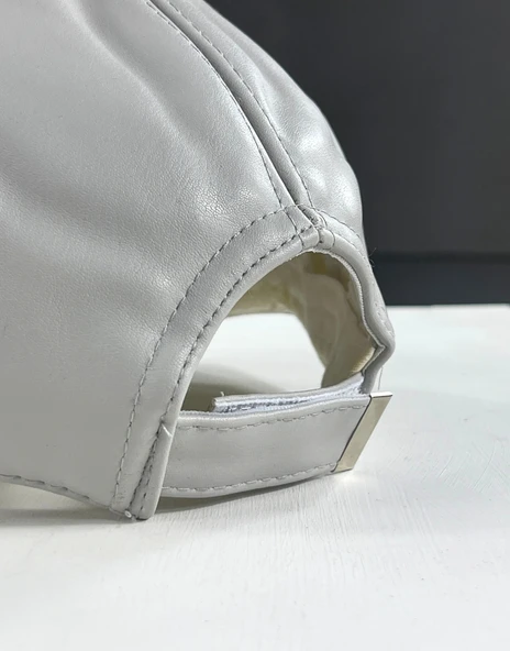 Basic Unisex Ayarlanabilir Deri Şapka - Resim 3
