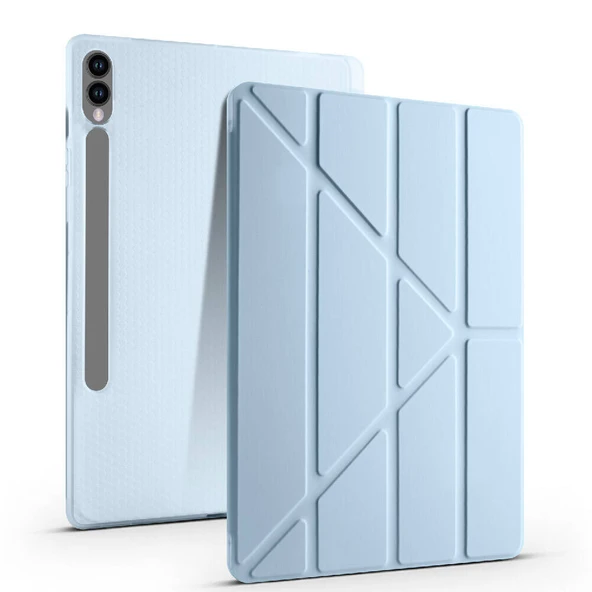 Samsung Galaxy Tab S10 Ultra X920 14.6 İnç Katlanabilir Kalemlikli Standlı Akıllı Kılıf  Mavi ürün görseli 1