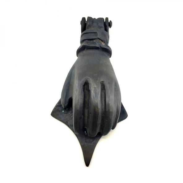 Antika Tarz Dekoratif Pirinç El Kapı Tokmağı, Taktak - 167x75 Mm, Oksit ürün görseli 1