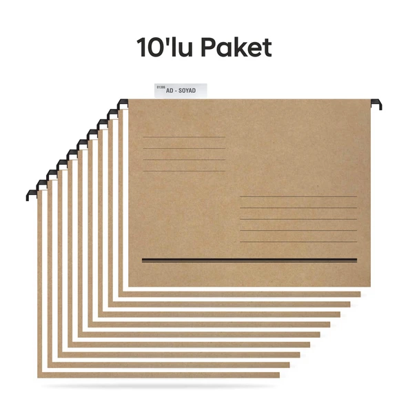 Tunakart ASD2003 Plastik Çubuklu Askılı Telli Dosya 10'lu Paket ürün görseli 1