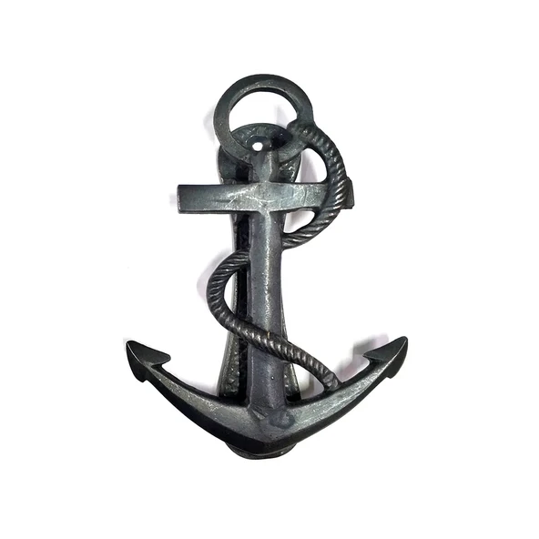 Antika Tarz Dekoratif Pirinç Halatlı, Çapa, Denizci, Gemici Kapı Tokmağı, Taktak - 170x60mm, Oksit ürün görseli 1