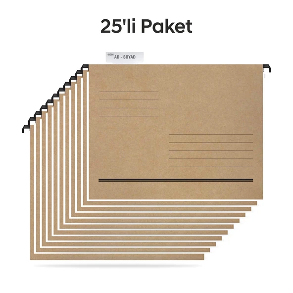 Tunakart ASD2003 Plastik Çubuklu Askılı Telli Dosya 25' li Paket ürün görseli 1