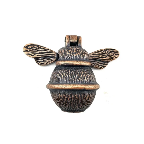 Antika Tarz Dekoratif Pirinç Arı Kapı Tokmağı, Taktak - Küçük, 123x150mm, Antik ürün görseli 1