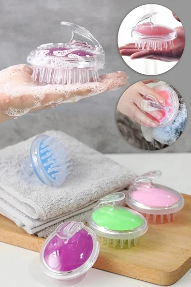 Mucit Home Duş Tarağı Yumuşak Silikon Saç Yıkama Saç Derisi Masaj Tarağı ürün görseli 1