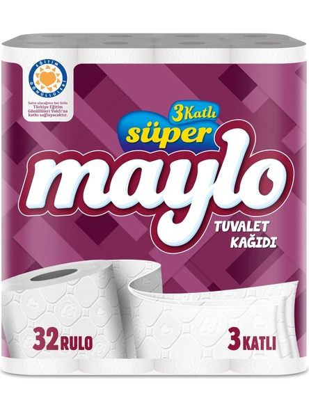 Maylo 3 Katlı 32 Rulo Tuvalet Kağıdı ürün görseli 1