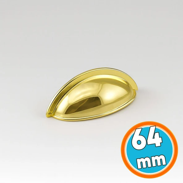 Mobilya Çekmece Dolap Kapak Kulpu Modern Mutfak Kulpları Kulp 64 mm Gold Altın Renk Metal ürün görseli 1