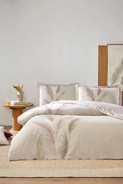 Özdilek Miscanthus Krem Çift Kişilik %100 Pamuk Nevresim Takımı ürün görseli 1