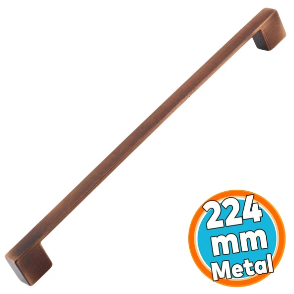 Mobilya Mutfak Çekmece Kapak Dolap Kulpu Kulbu Kulpları Kulp Metal 224 mm Eskitme Antik Bakır ürün görseli 1