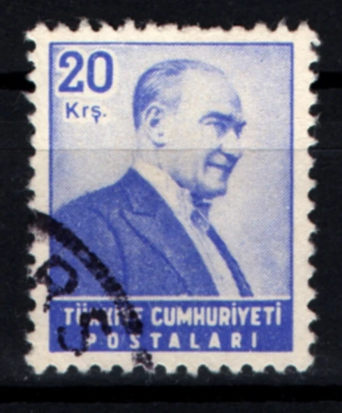 EABİ-1955 Yılı ATATÜRK (Sağa bakan Portre) Posta Pulları 20 Kuruş (tp0522) İsfila 1826 ürün görseli 1