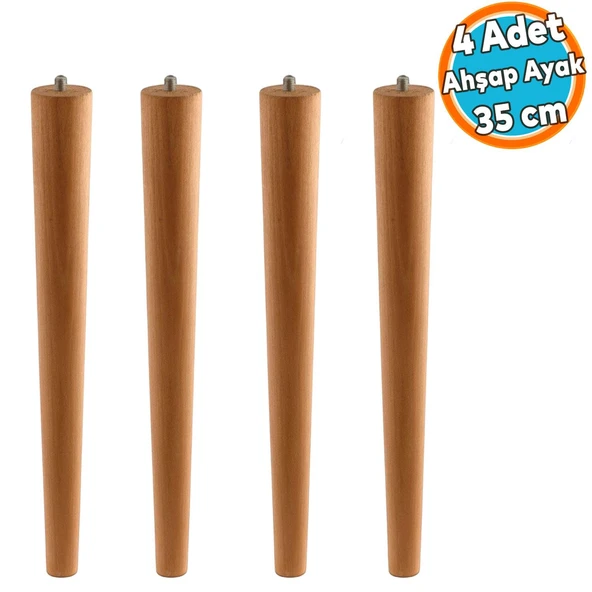 4 ADET Sehpa Masa Ayağı Ham Doğal Ahşap Kahverengi Boyalı Mobilya Aksesuar Modern Ayakları Bohem 35 cm ürün görseli 1