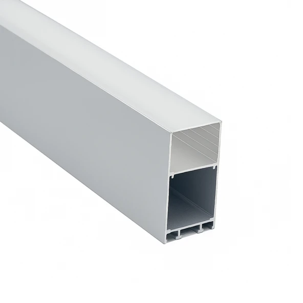 LED Kanal Profil Alüminyum Kasa 1 Metre 50x80mm Linear Opak Pleksi Yan Kapak Sarkıt LED Kasa 7909 ürün görseli 1