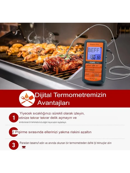 Cosmostech Thermo TP-06B Dijital Et Termometresi - Resim 2