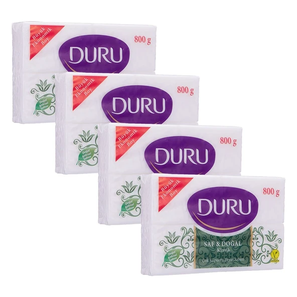 Duru Beyaz Kalıp Sabun 800 gr (4x200) x 4 Adet ürün görseli 1