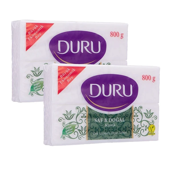 Duru Beyaz Kalıp Sabun 800 gr (4x200) x 2 Adet ürün görseli 1