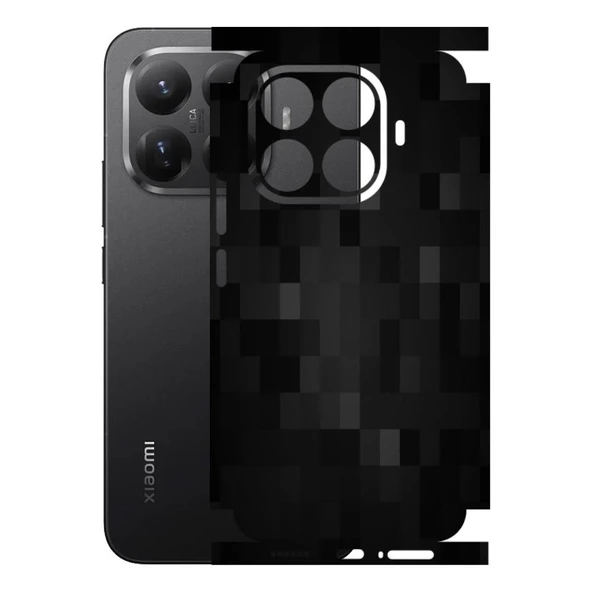 Xiaomi 15T Pro ile Uyumlu 360 Arka Kaplama   Pixel Desenli Siyah ürün görseli 1