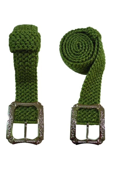 Kadın Sim Detaylı Özel Yapım Örgü Tokalı Bel Kemeri  6cm ürün görseli 1