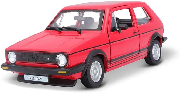 Bburago 1979 Volkswagen Golf Mk1 GTI Kırmızı 1:24 Model Araba ürün görseli 1