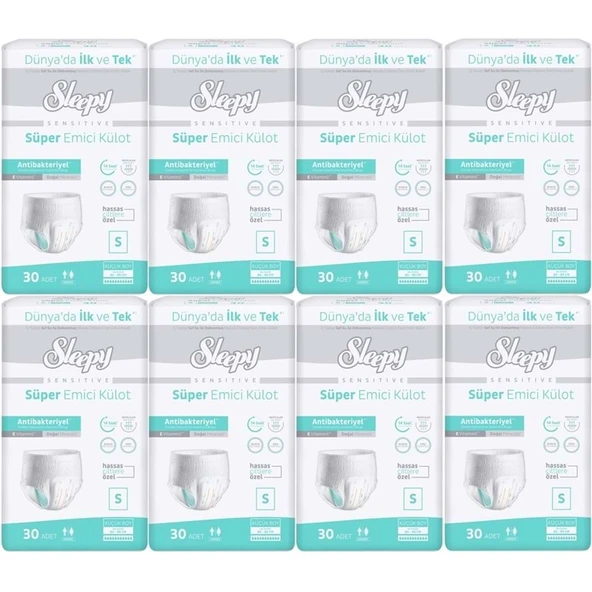 Sleepy Yetişkin Bezi Emici Külot S - Küçük - Small 240 Adet (8PK*30) ürün görseli 1