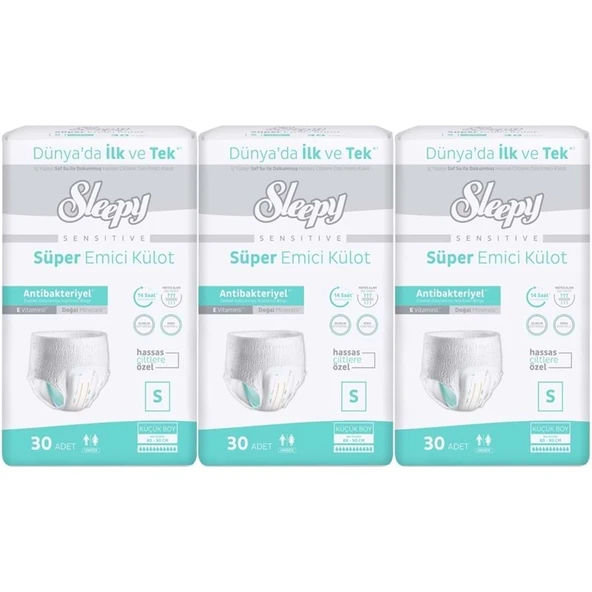 Sleepy Yetişkin Bezi Emici Külot S - Küçük - Small 90 Adet (3PK*30) ürün görseli 1