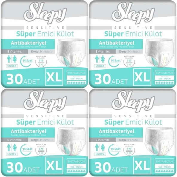 Sleepy Yetişkin Bezi Emici Külot XL - Ekstra Büyük - Extra Large 120 Adet (4PK*30) ürün görseli 1