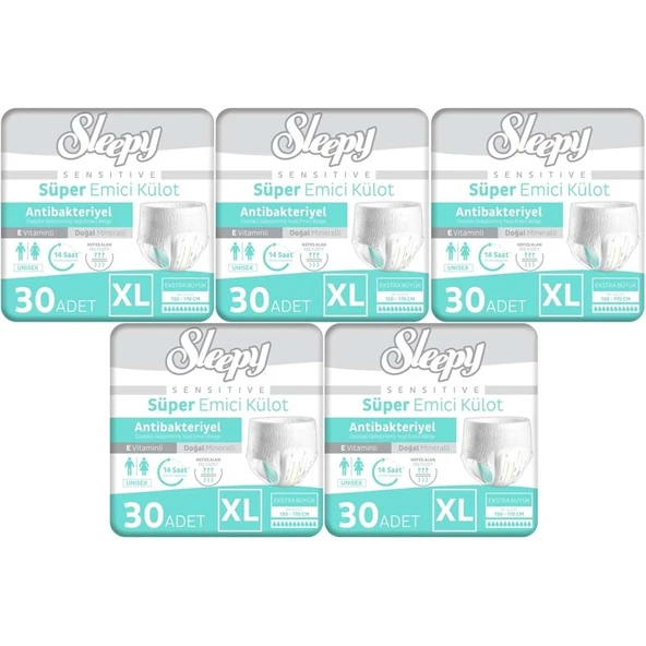 Sleepy Yetişkin Bezi Emici Külot XL - Ekstra Büyük - Extra Large 150 Adet (5PK*30) ürün görseli 1