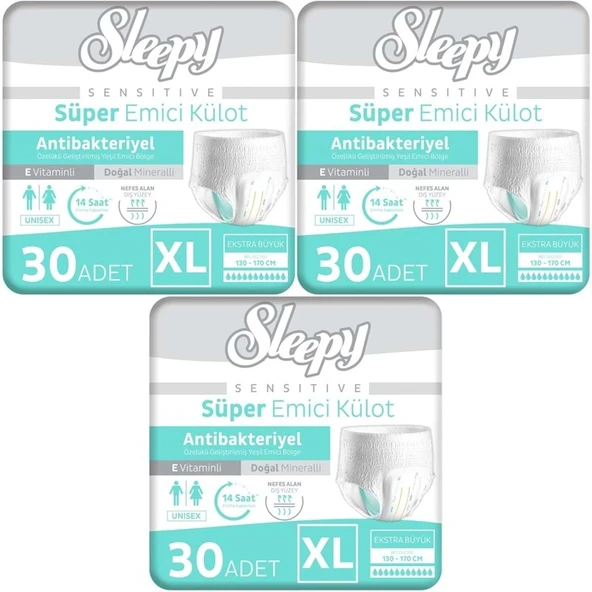 Sleepy Yetişkin Bezi Emici Külot XL - Ekstra Büyük - Extra Large 90 Adet (3PK*30) ürün görseli 1