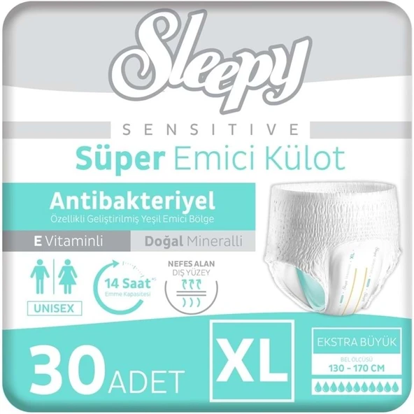 Sleepy Yetişkin Bezi Emici Külot XL - Ekstra Büyük - Extra Large 30 Adet Tekli Pk ürün görseli 1