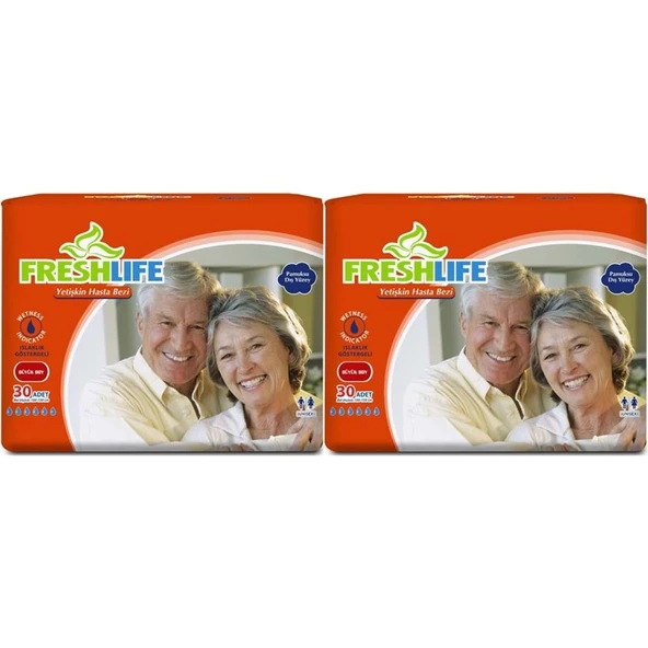 FreshLife Yetişkin Bezi Bel Bantlı L - Large - Büyük 60 Adet (2PK*30) ürün görseli 1