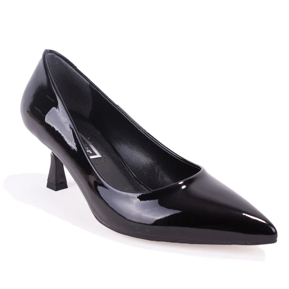 Dagoster DZA07-388499 Siyah Rugan 6 cm İnce Topuklu Stiletto Kadın Ayakkabı ürün görseli 1