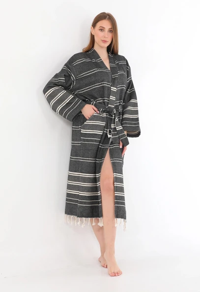 Sundia Black Bathrobe - Resim 3