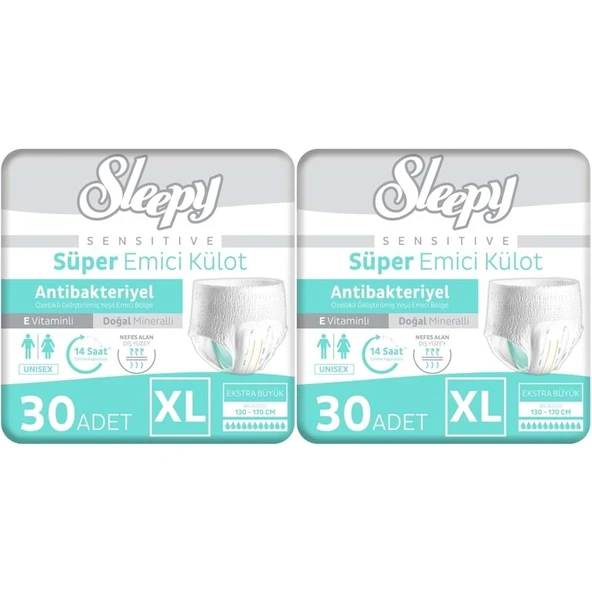 Sleepy Yetişkin Bezi Emici Külot XL - Ekstra Büyük - Extra Large 60 Adet (2PK*30) ürün görseli 1